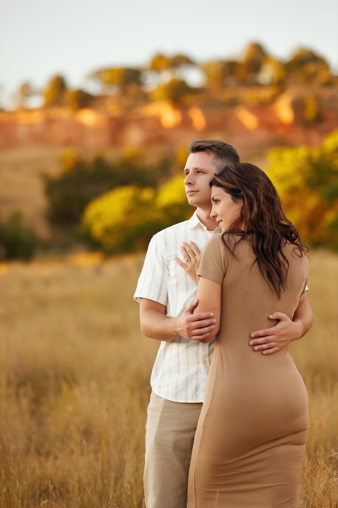 A couple photographed outdoors in natural light