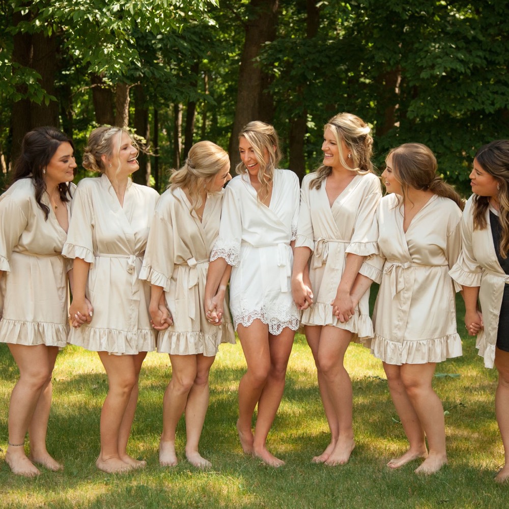 A bridal party outdoors