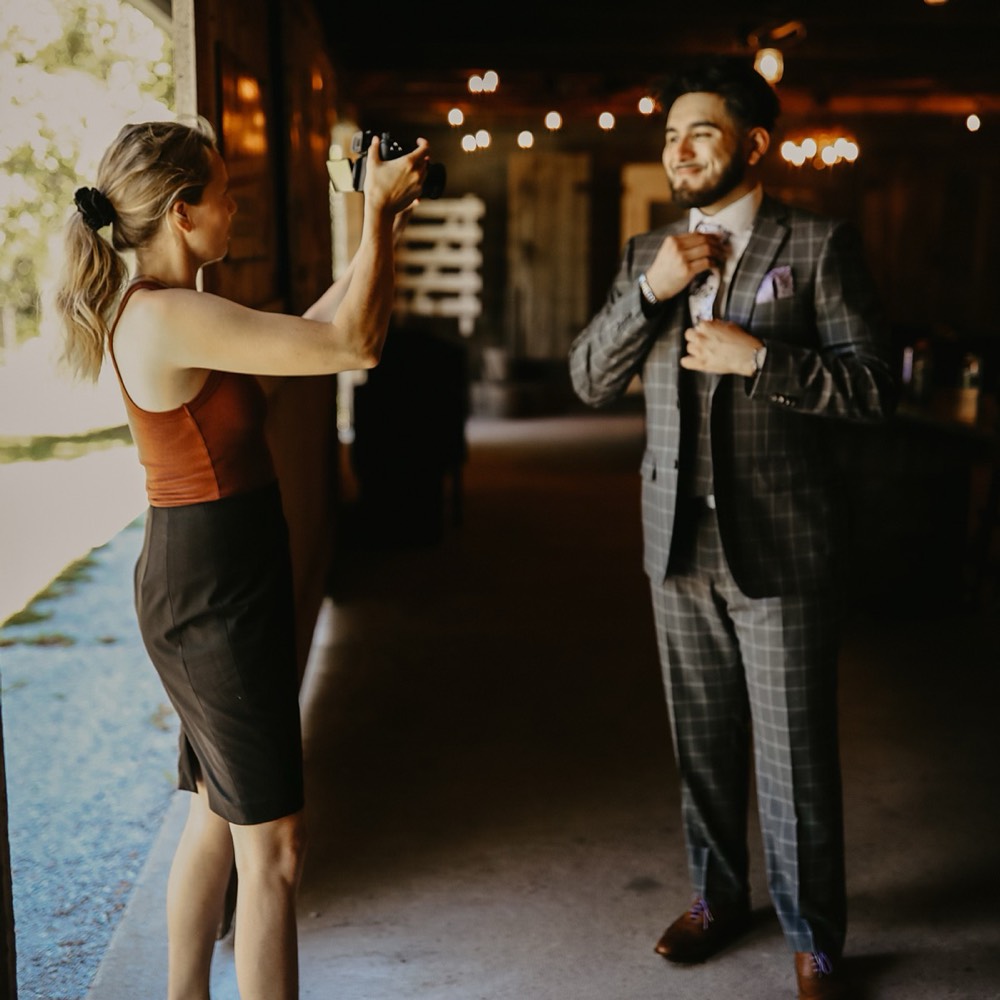 Filming a wedding